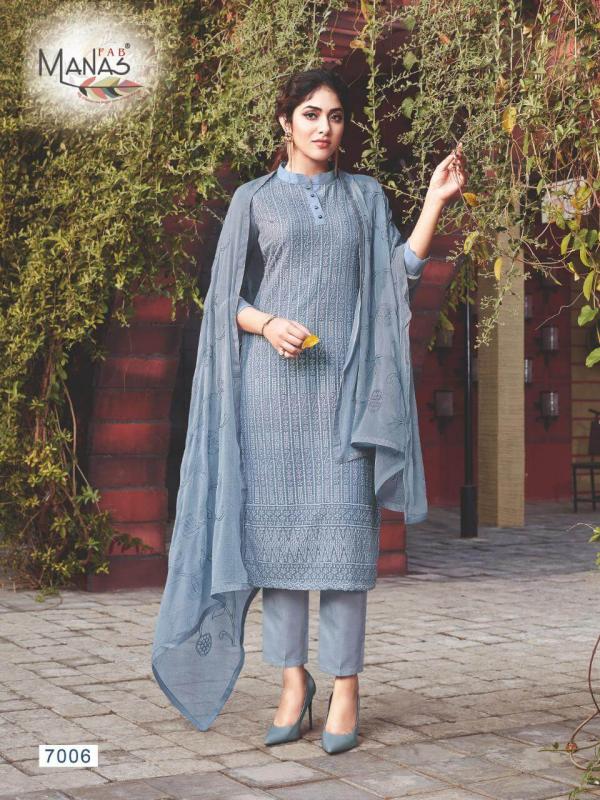 Manas Schiffli Georgette Schiffli Work Readymade Salwar